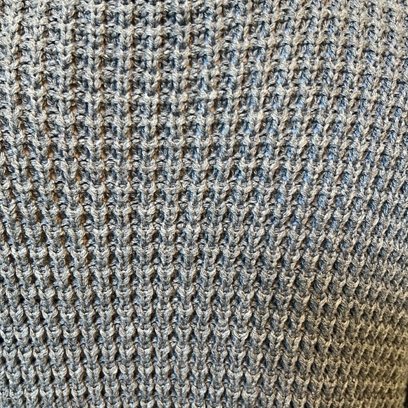 POL Chunky Chenille Knit Cardigan Grey Oversized Crochet Cabincore Cozy Large - Picture 6 of 8